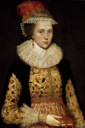 Oil portrait of Margaret Laton, probably by Marcus Gheeraerts the Younger, about 1620, probably London, England, UK. Museum no. E.214-1994