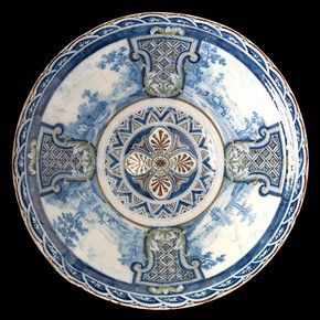 Milk pan, The Greek A factory, Delft, Netherlands, 1689-1794. Museum no. C.90-1950