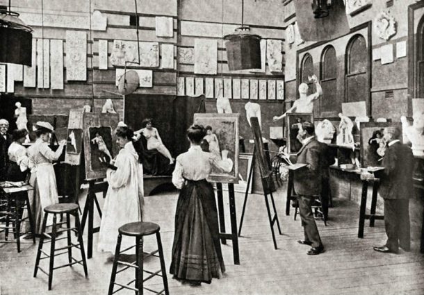 Life drawing Class 1890 (NAS archives)