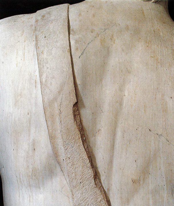 Fig 3. Michelangelo Buonarroti, David, the sling on shoulder left, 1504, Galleria dell’Accademia, Florence. Image, courtesy of Galleria dell’Accademia, Florence/Photo Antonio Quattrone, Florence.
