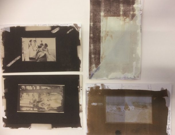 Showing all four processes after two months of exposure to daylight 