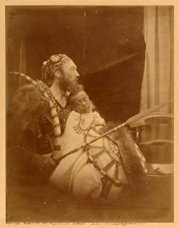 ‘Dèjatch Alámayou & Básha Félika’, photograph by Julia Margaret Cameron, July 1868, Isle of Wight, Britain. Museum no. RPS.707-2017. © Victoria and Albert Museum, London