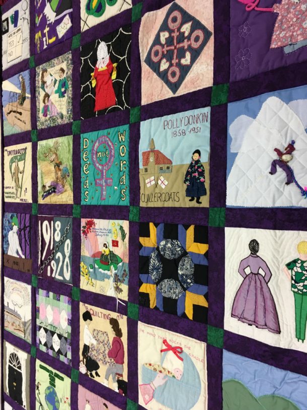 The Woman's Hour quilt T.1-1996 marking 75 years of women's suffrage