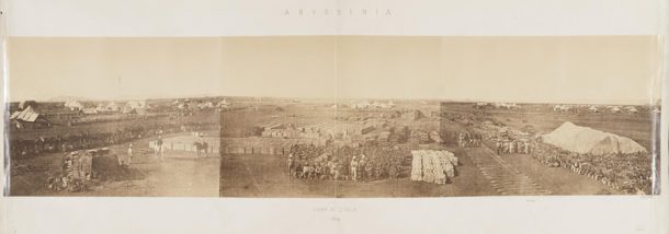 ‘Camp at Zoola’, photograph by the Royal Engineers, Zula, Ethiopia, 1868. Museum no. 71906. © Victoria and Albert Museum, London