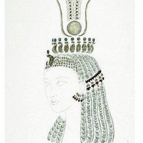 Cleopatra's head-dress design by Oliver Messel. Museum no. S.368-2006
