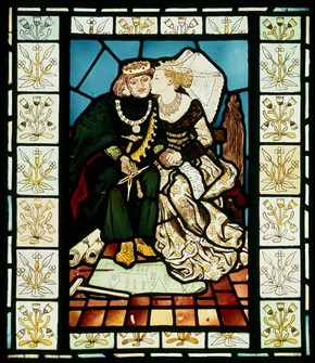 Panel, King René's Honeymoon, Ford Madox Brown, about 1863. Museum no. CIRC.516-1953