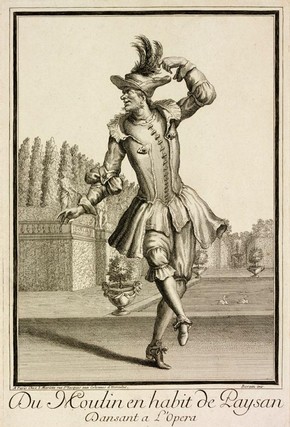 Figure 19 - Engraving, Du Moulin en habit de Paysan, Jean Mariette (publisher), Paris, about 1660-1742. Museum no. 4954-1968, given by Dame Marie Rambert