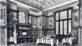 Etching of the Poynter Room by John Watkins, c. 1876-81.