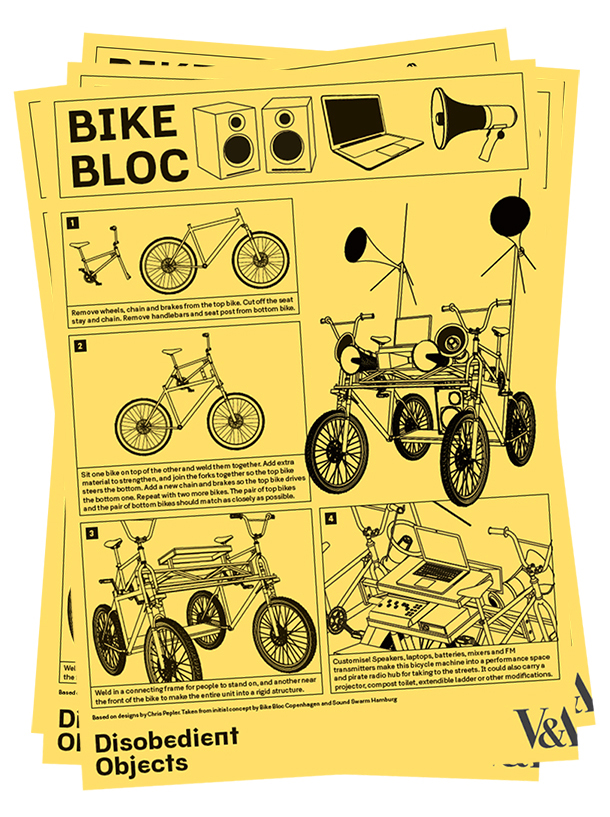 How to Guides - Bike Bloc. llustration by Marwan Kaabour, Barnbrook.