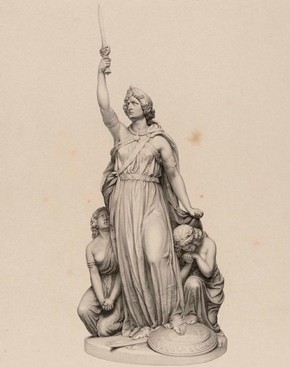 Figure 6 - Statue of Boadicea in Sketches and Drawings by John Thomas, Volume 2 (RIBA, 69)
