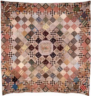 Figure 10 - Quilted patchwork bed cover, 1810-45, England. Museum no. T.17-1924