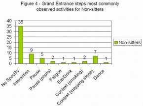 Figure 4 - Grand Entrance steps most commonly observed activities for Non-sitters