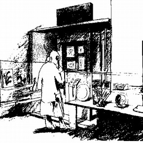 Figure 3. Diana Casson's Sketch of Gallery 125 - display showing the influence of Japan on English style