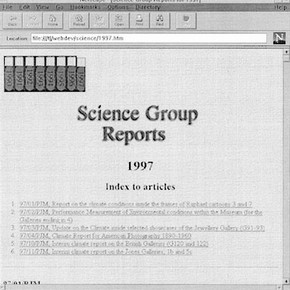Science Group Reports screenshot