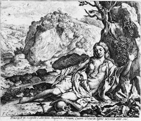 The Magdalene Repentant, print, Francesco Cozza, Italy, 1650, etching. The Illustrated Bartsch. Vol. 41, Italian Masters of the Seventeenth Century (New York: Abaris Books, 1987). © ARTstor