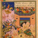 Detail of page from the Zafar Nama epic, Iran, 1500-1600. Museum no. E.2138-1929