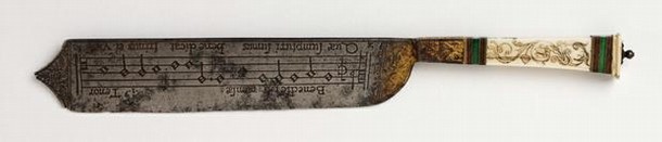 Figure 7 - A serving knife with notation, Italy, about 1550. Museum no. 310-1903