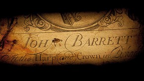 Figure 1. 'John Barrett at the Harp and Crown, Pickadilly, London 1720' Printed label within the 'cello (Photography by Karen Lacroix)
