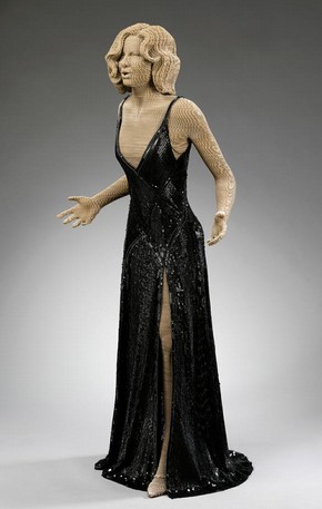 Figure 2 - Dressed prototype figure wearing Roxie Hart's black sequined dress from the movie 'Chicago' (2002) loaned by Larry McQueen. Photography by Richard Davis, V&A photography