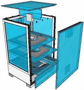 Figure 3 - Exploded view of final box design. Drawing by Roger Murray