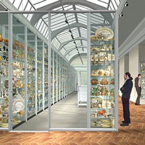 Figure 1: 3D visualisation of 'visible storage' for Ceramics galleries Phase 2 (Photography by OPERA)