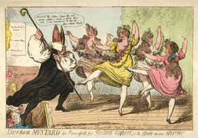 Isaac Cruickshank, coloured lithographic print of Opera in an Uproar, performed January 1807