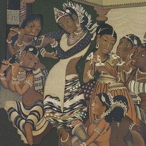 Figure 3. Detail from Ajanta painting by Robert Gill. Museum no. IS.53-1885. Photograph by V