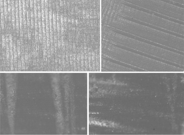Microscopic photographs of the SLA print showing ridges