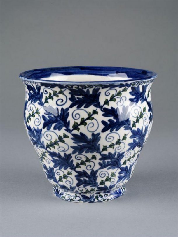Patterned vase in blue and green