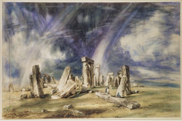 Watercolour painting of Stonehenge, Wiltshire.