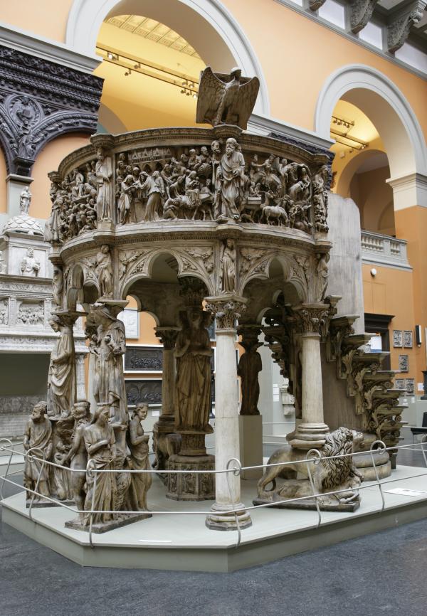 Plaster cast of the Pisa pulpit by Giovanni Pisano