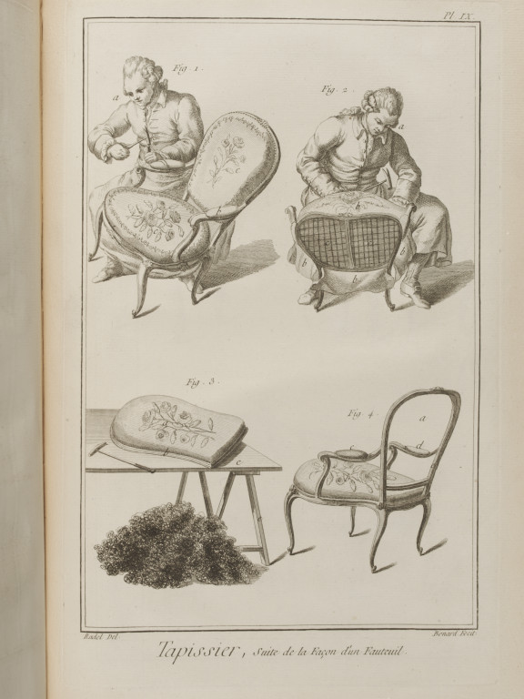 Plates from Diderot and d'Alembert's 'Encyclopédie' have been photographed for use in an interactive exploring trades and the construction of various objects.