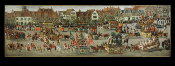‘Triumph of Archduchess Isabella in the Brussels Ommegang of Sunday, 31st May 1615’, oil on canvas, Denys van Alsloot, Southern Netherlands, now Belgium (Brussels), 1616 V&A 5928-1859 © Victoria and Albert Museum, London