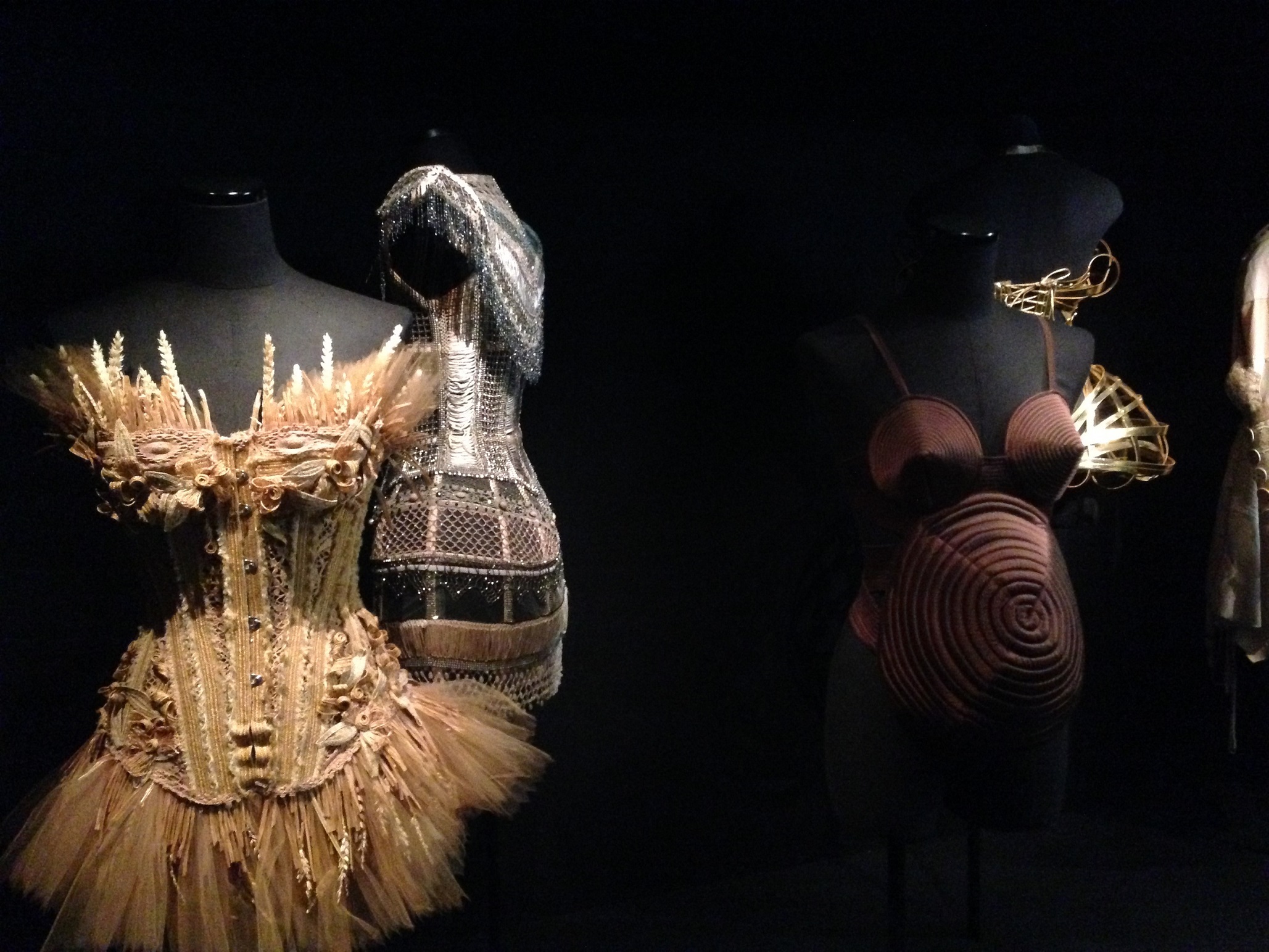 set of rotating mannequins displaying corsets. © Katherine Elliott, 2014