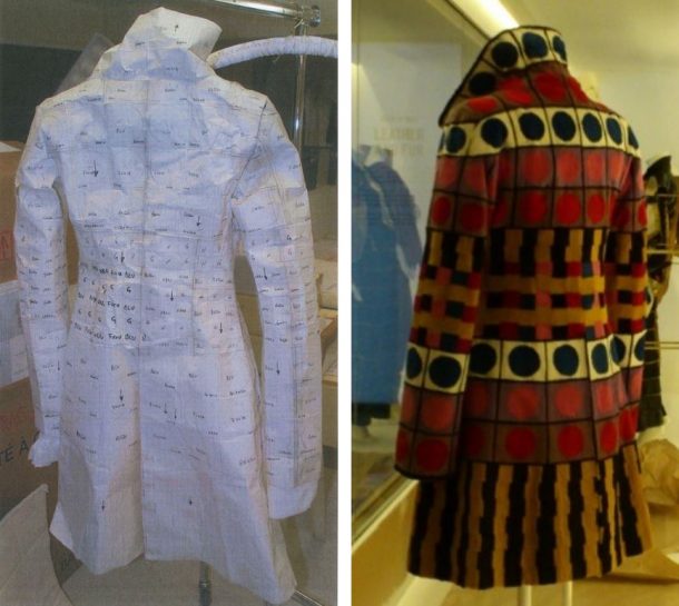 Comparing the back view of the paper pattern to the back view of the of the Fendi mink coat.