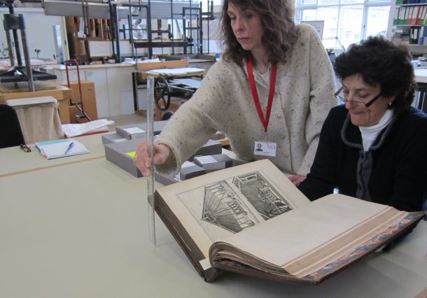 Measuring the ‘display height’ of the book when open at the required page © Victoria and Albert Museum, London
