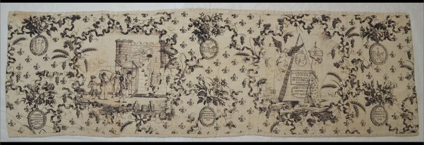 The Storming of the Bastille, valance, plate-printed cotton, probably English ca.1790 (V&A T.63-1936) © Victoria and Albert Museum, London