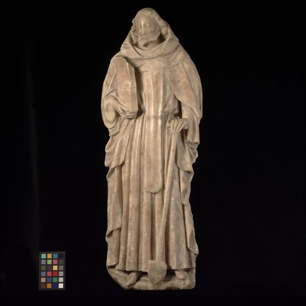 A.135-1946, alabaster statue of St. Fiacre, England, 15th century © Victoria and Albert Museum, London