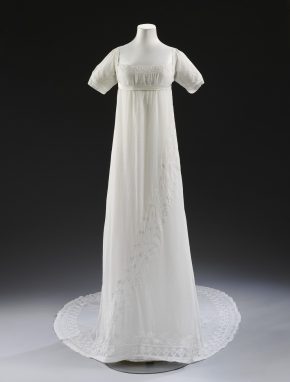 White muslin dress worn by Mary Dalton Norcliffe, 1807