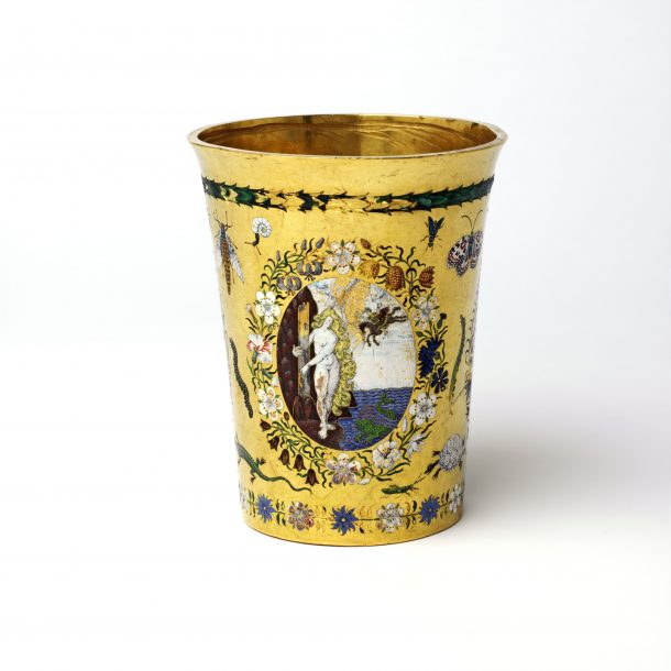 Gold and enamelled beaker, made in Europe, c. 1600-1620, Museum no. Loan:Gilbert.28-2008. © The Rosalinde and Arthur Gilbert Collection on loan to the Victoria and Albert Museum, London 