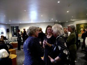 Penny Sparke (left), student, colleague and friend of Gillian Naylor,  Senior Common Room, RCA. Photo by Victoria de Lorenzo