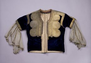 Ceremonial jacket worn by a Jewish woman; embroidered velvet, 1800s, Moroccan. Victoria and Albert Museum, London.