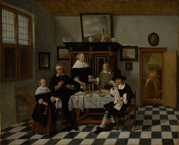 A Family Group in an Interior, attributed to Quiringh van Breckelenkam, ca.1658-70 J. Paul Getty Museum