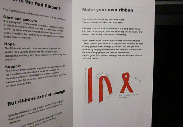 Extract from a World Aids day leaflet 'The Red Ribbon', produced by the Health Education Authority and National AIDS Trust, Great Britain, 1994.