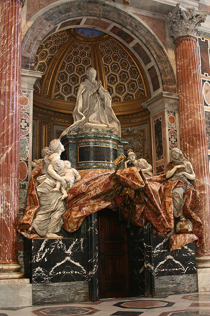 Bernini’s last work in the St. Peter’s Basilica, The tomb of Pope Alexander VII, Vatican. Photograph by Hornplayer