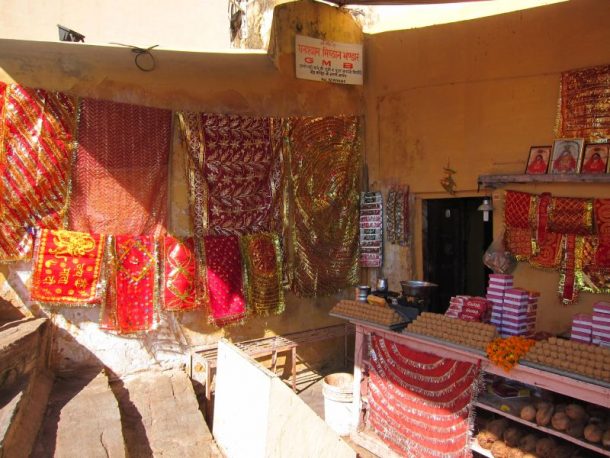 Textiles being sold at Amber Fort. These are used for Hindu religious ceremonies