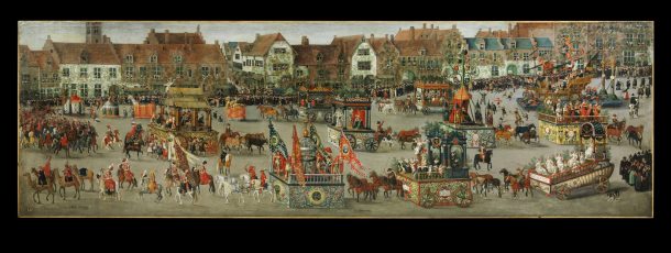 ‘The Ommeganck in Brussels on 31 May 1615: The Triumph of Archduchess Isabella’, Denys van Alsloot, Belgium, 1616. Museum no. 5928-1859 © Victoria and Albert Museum, London