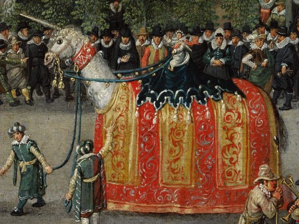 ‘The Ommeganck in Brussels on 31 May 1615: The Triumph of Archduchess Isabella’ [detail], Denys van Alsloot, Belgium, 1616. Museum no. 5928-1859 © Victoria and Albert Museum, London
