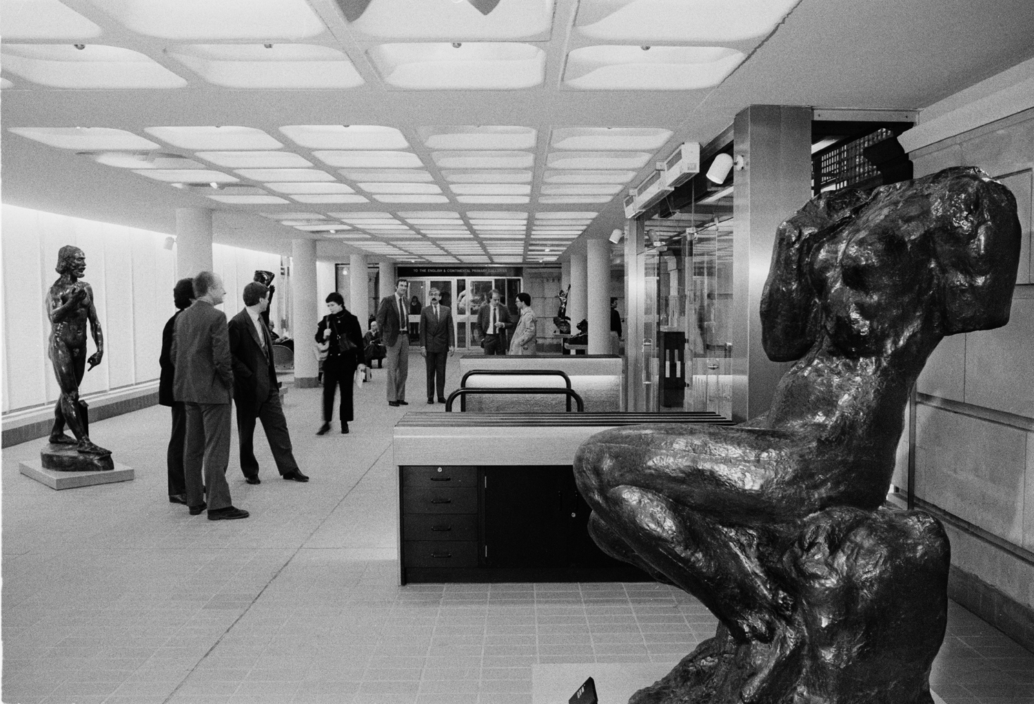 The Rodin Exhibition opening, in the newly completed Boilerhouse gallery, 1981. © Victoria and Albert Museum, London