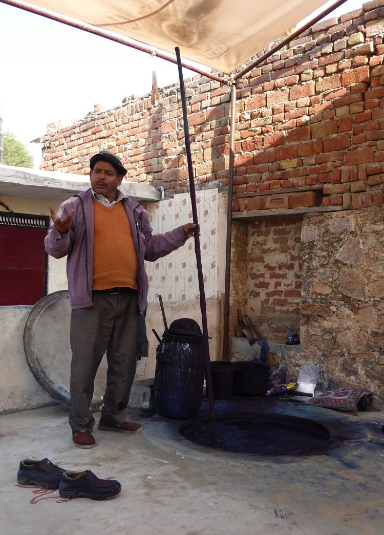 Govinda Singh our guide in Kaladera standing beside an Indigo dye well